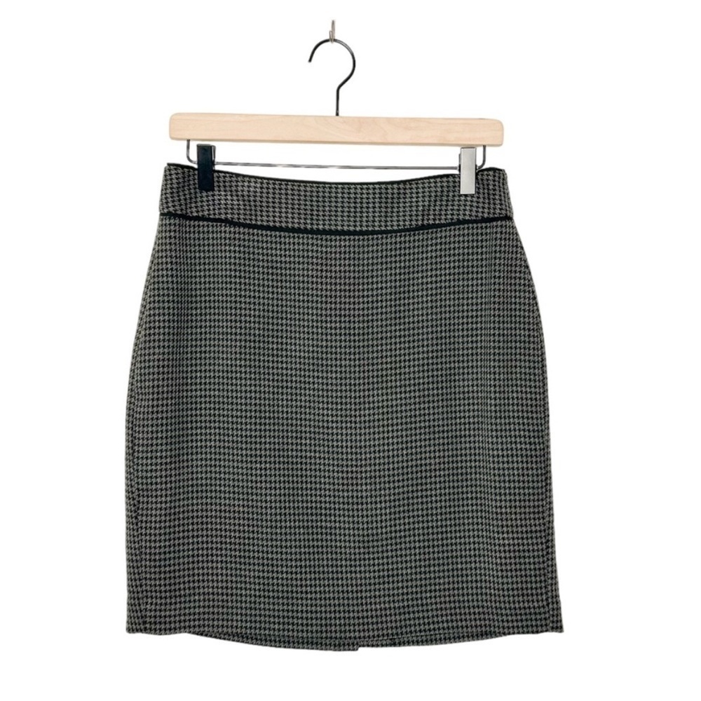 Banana Republic Houndstooth Plaid Gray/Black Pencil Skirt Sz 6